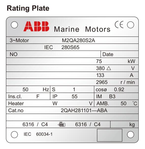 M2QA Marine Three-Phase Induction Motors squirrel cage 2QAH091501-BAAX ...